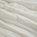 Faux Fur Comforter Set King Ivory Polyester