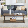 Unique Coffee Table, Solid Wood 48 Inch Modern Coffee Table Modern Center Table With Storage, Solid Wood Special Shape Coffee Table, Living Room, Kitchen, Apartment Dining Table Brown Solid Wood Mdf