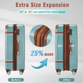 24 In Luggage 1 Piece With Tsa Lockexpandable Lightweight Suitcase Spinner Wheels, Vintage Luggage,Blue Green Change To Sku:N732P171621M Blue Green Abs