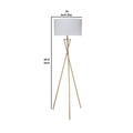 Metal Tripod Legs Floor Lamp With Rotary Switch, Gold Gold Metal