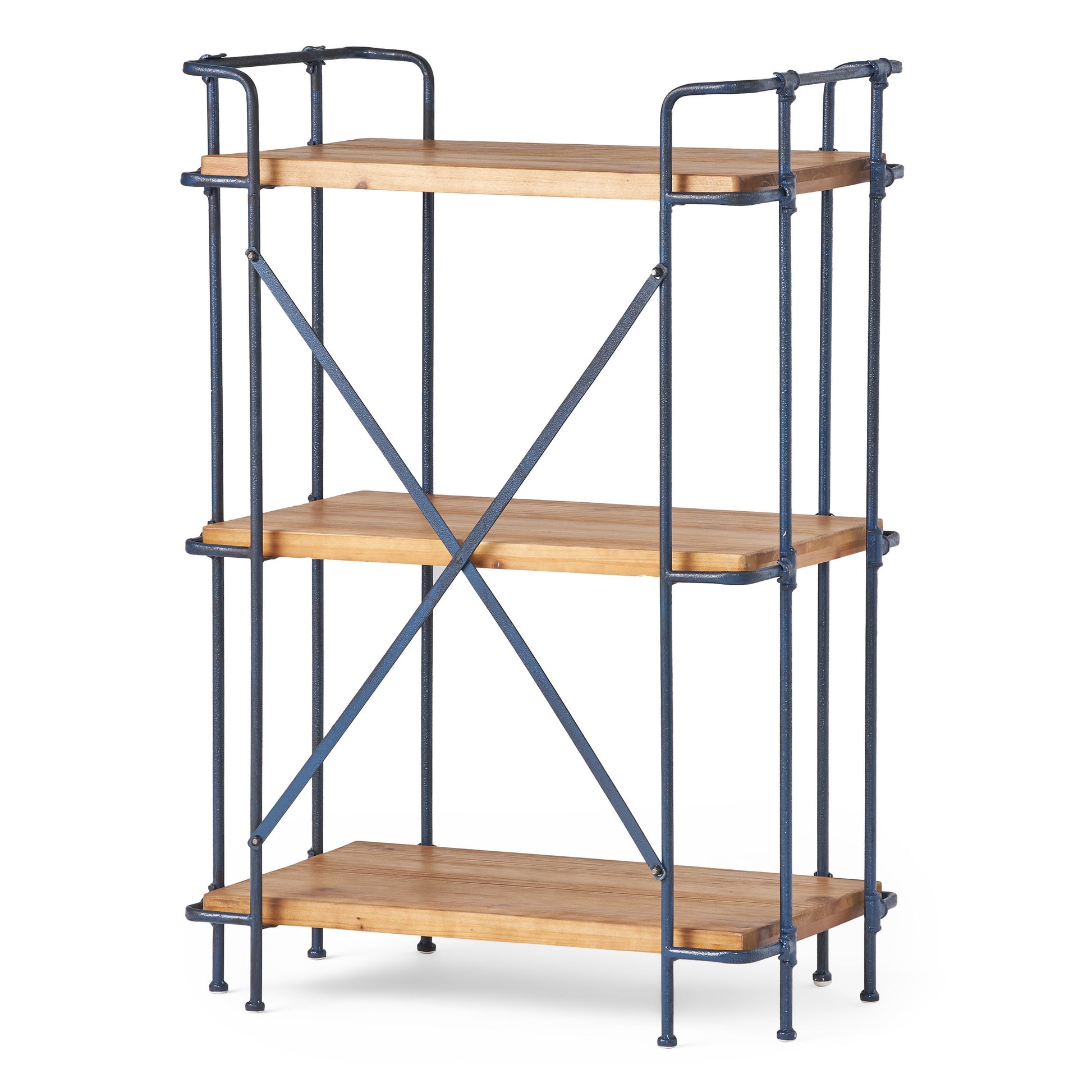 Yorktown 3 Shelf Bookcase Natural Metal & Wood