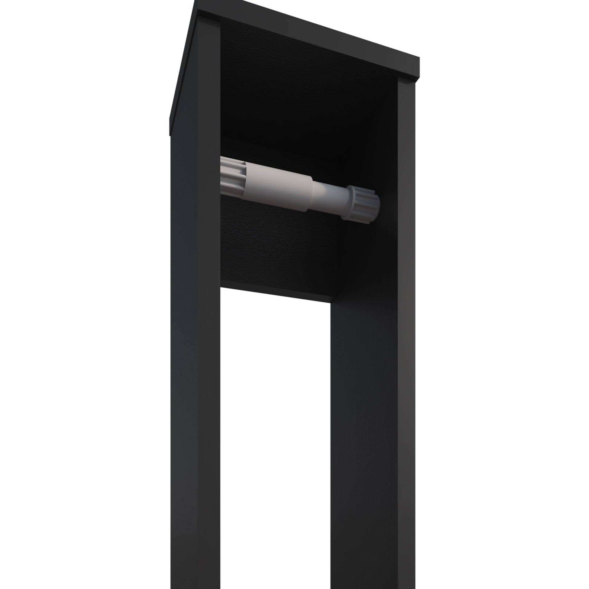 Supai Toilet Paper Holder In Melamine, Black Black Particle Board Melamine