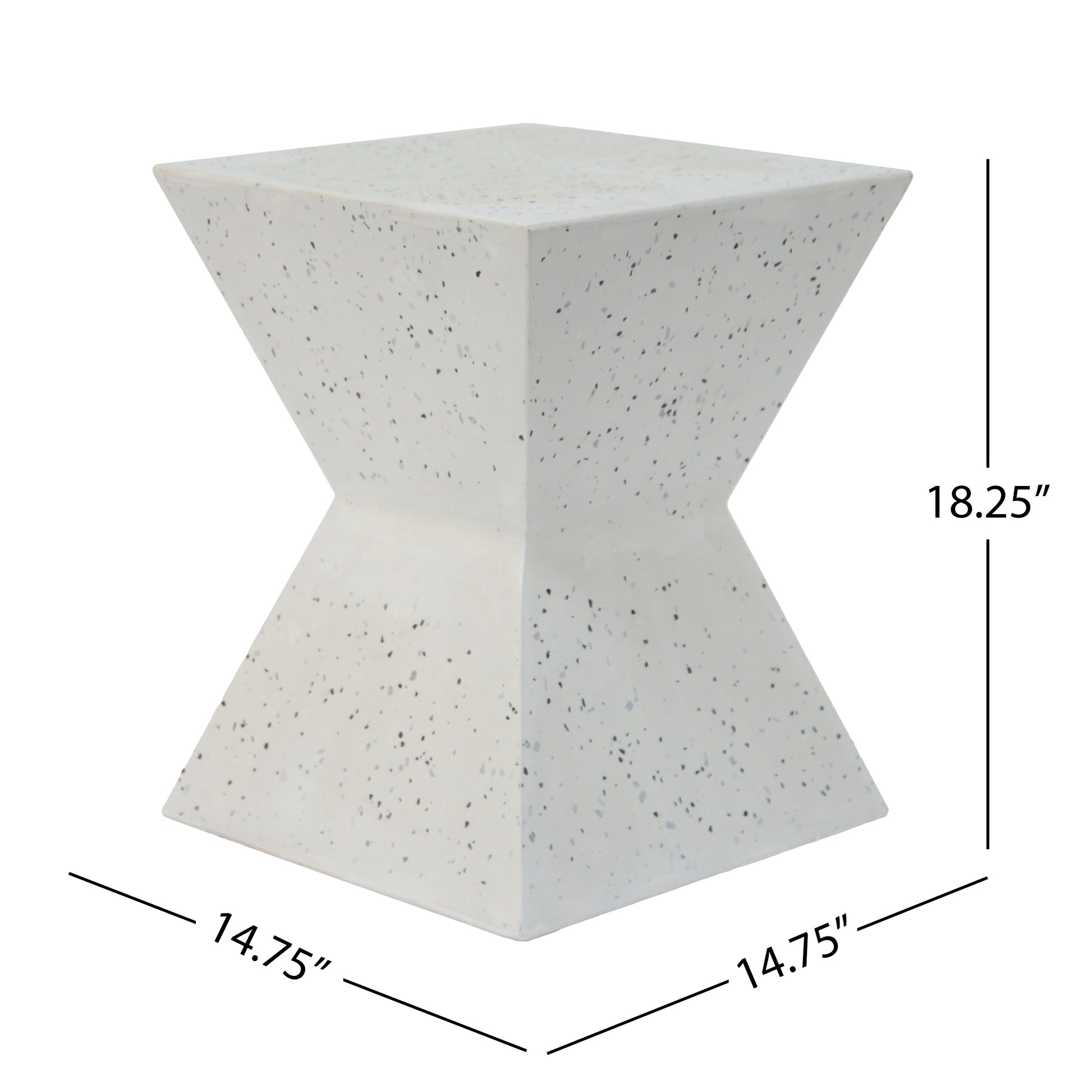 Speckle Symmetric Side Table White Concrete