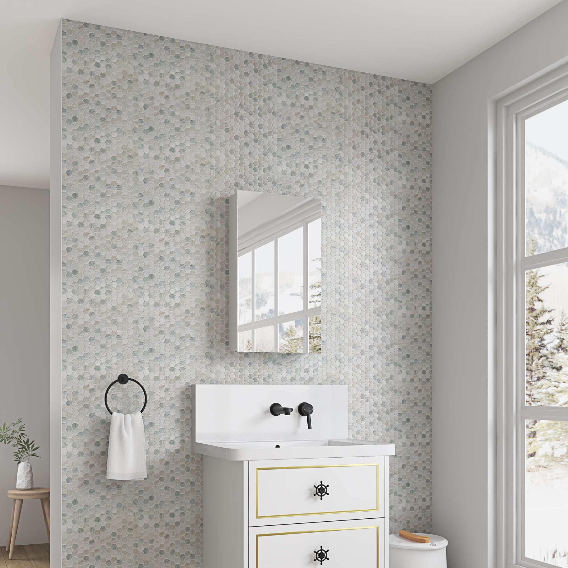 15'' W X 26'' H Bathroom Mirror Medicine Cabinet Wooden Door Medicine Cabinets For Bathroom, Wall Mounted Recessed Or Surface, Bathroom Mirror With Storage, Left Opening Door White Engineered Wood