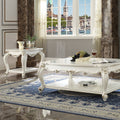 Antique Pearl 1 Shelf End Table Ivory Primary Living Space Traditional Shelves Square Wood