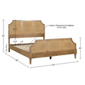 Woven Cane Queen Platform Bed Natural Wood