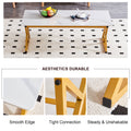 0.4Inch Thick White Marble Patterned Rock Table, Easy To Clean, Paired With Golden Metal Legs, Sturdy And Durable. Large Size Can Meet Various Needs.Can Be Used As A Dining Table, Coffee Table.47*23.6 White Sintered Stone