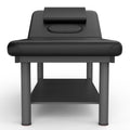 80 Inches Wide Quality Leather Beauty Spa Furniture Massage Table Bed Iron On Round Legs Facial Bed Beauty Bed Black Black Pu Leather