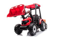 Pedal Tractors With Working Loader And Backhoe Digger, Kids' Ride On Car Toys 24V Battery Powered Electric Vehicles With Trailer, Digger For Toddlers Red Red Plastic