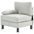 Homcom Module For Modular Sectional Sofa, Left Facing Armchair With Wood Legs And Pocket Spring For Living Room, Bedroom, Cream White Cream White Polyester 1 Seat