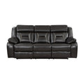 2Pc Power Reclining Sofa Set Modern Design Living Room Furniture Sofa And Loveseat With Center Console Dark Grayfaux Leather Upholstery Usb Ports Contemporary Home Dark Gray,Light Gray Faux Leather Wood Primary Living Space Contemporary,Modern,Ultra