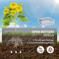 Outsunny 2 Piece Galvanized Raised Garden Bed, 3.3' X 3.3' X 1' Metal Planter Box, For Growing Vegetables, Flowers, Herbs, Succulents, Gray Grey Steel