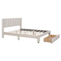 Full Size Storage Bed Velvet Upholstered Platform Bed With A Big Drawer Beige Old Sku:Wf296850Aaa Full Beige Velvet