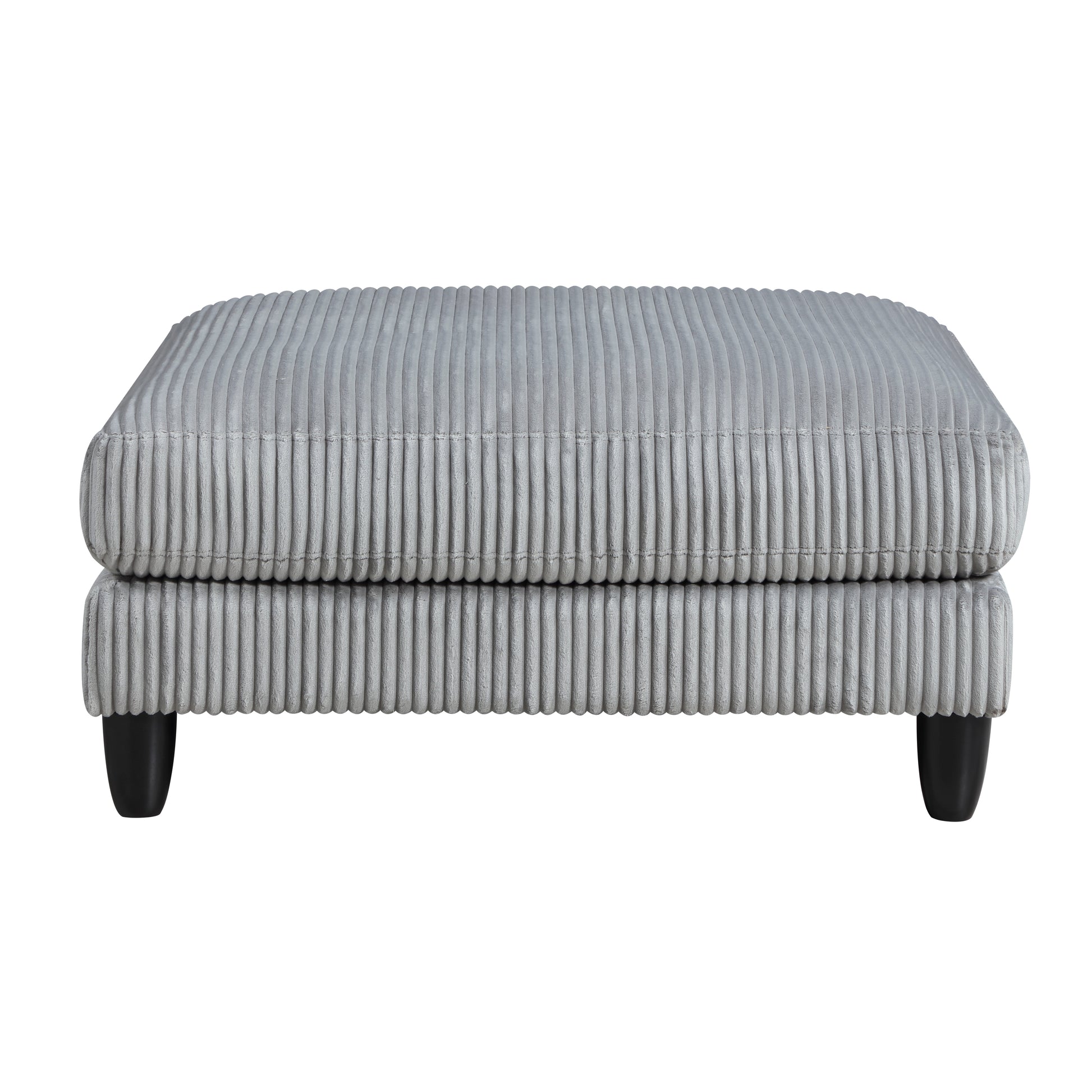 Living Room Furniture Ottoman Gray Corduroy Upholstery 1Pc Soft Cushion Cocktail Ottoman Solid Wood Legs Gray Corduroy Wood Primary Living Space Contemporary,Modern Square Plywood,Solid Wood