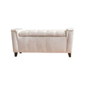 Alden Armed Storage Bench Ivory Velvet