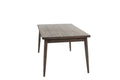 Modern 7Pc Dining Set Ash Walnut Finish Dining Table 6X Side Chairs Foam Cushion Fabric Upholstery Unique Back Design Wood Dining Room Rubberwood Rectangular Dining Table With Chair Upholstered Chair Wood Walnut Solid Back Seats 6