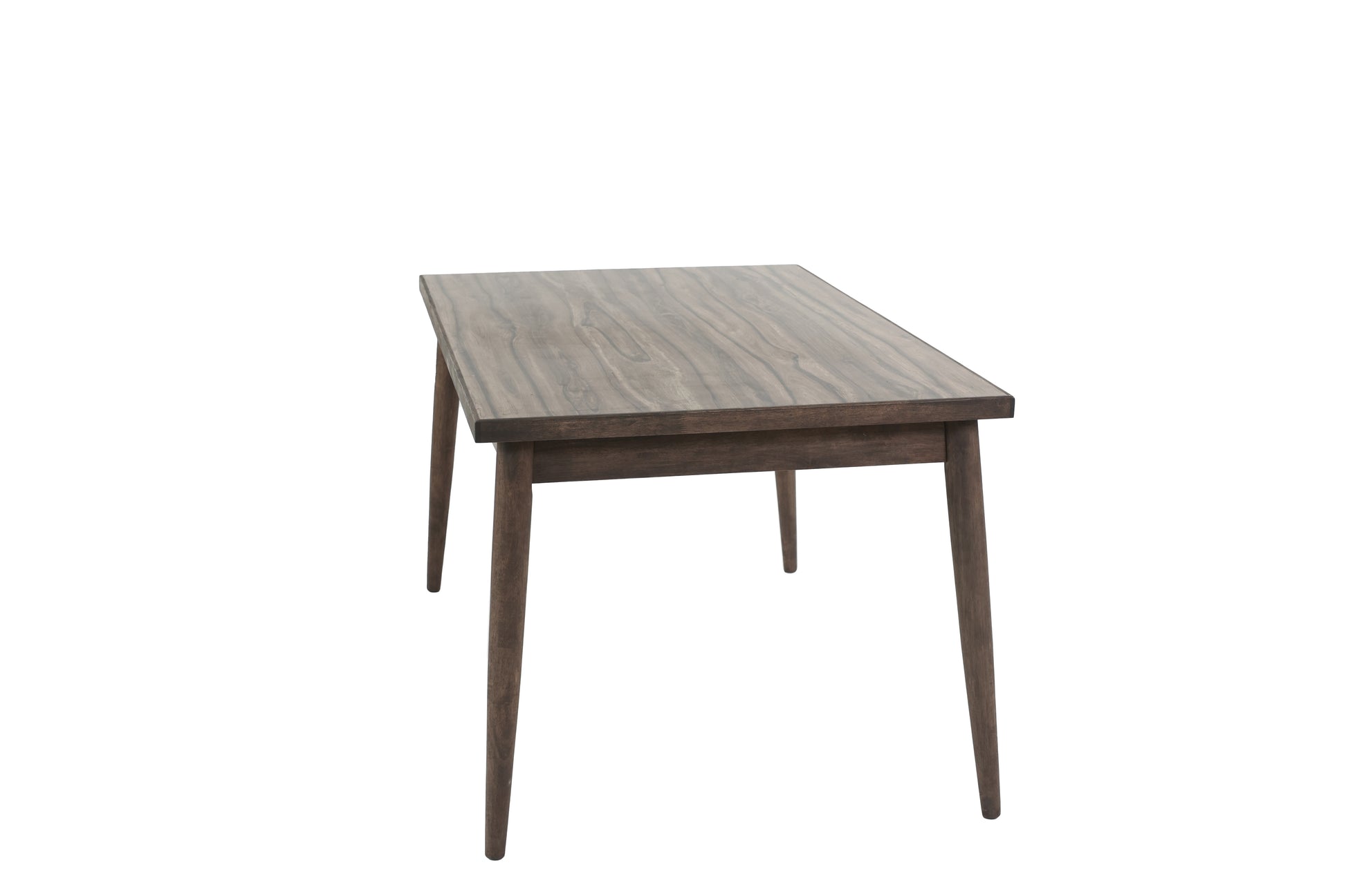 Modern 7Pc Dining Set Ash Walnut Finish Dining Table 6X Side Chairs Foam Cushion Fabric Upholstery Unique Back Design Wood Dining Room Rubberwood Rectangular Dining Table With Chair Upholstered Chair Wood Walnut Solid Back Seats 6