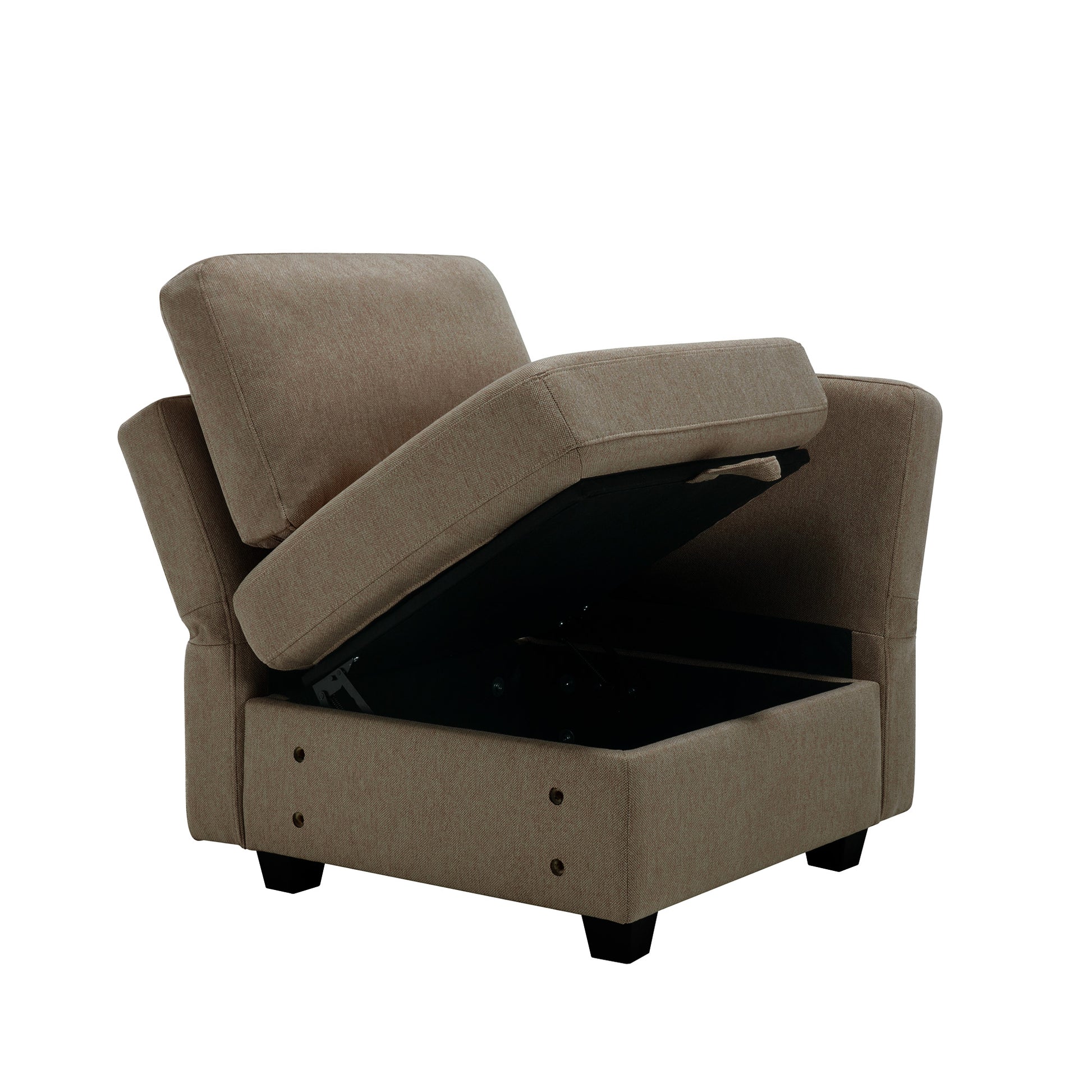 Oversized Modern 6 Seat Upholstered Sofa, Large Sectional Sofa With Storage Seats And Ottomanssofa Bed With Thick And Soft Cushions At All Sidesadjustable Arms And Backs Brown Brown Polyester 4 Seat