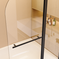 43 In. W * 58 In. H Frameless Folding Shower Doors For Bathtub, 1 4