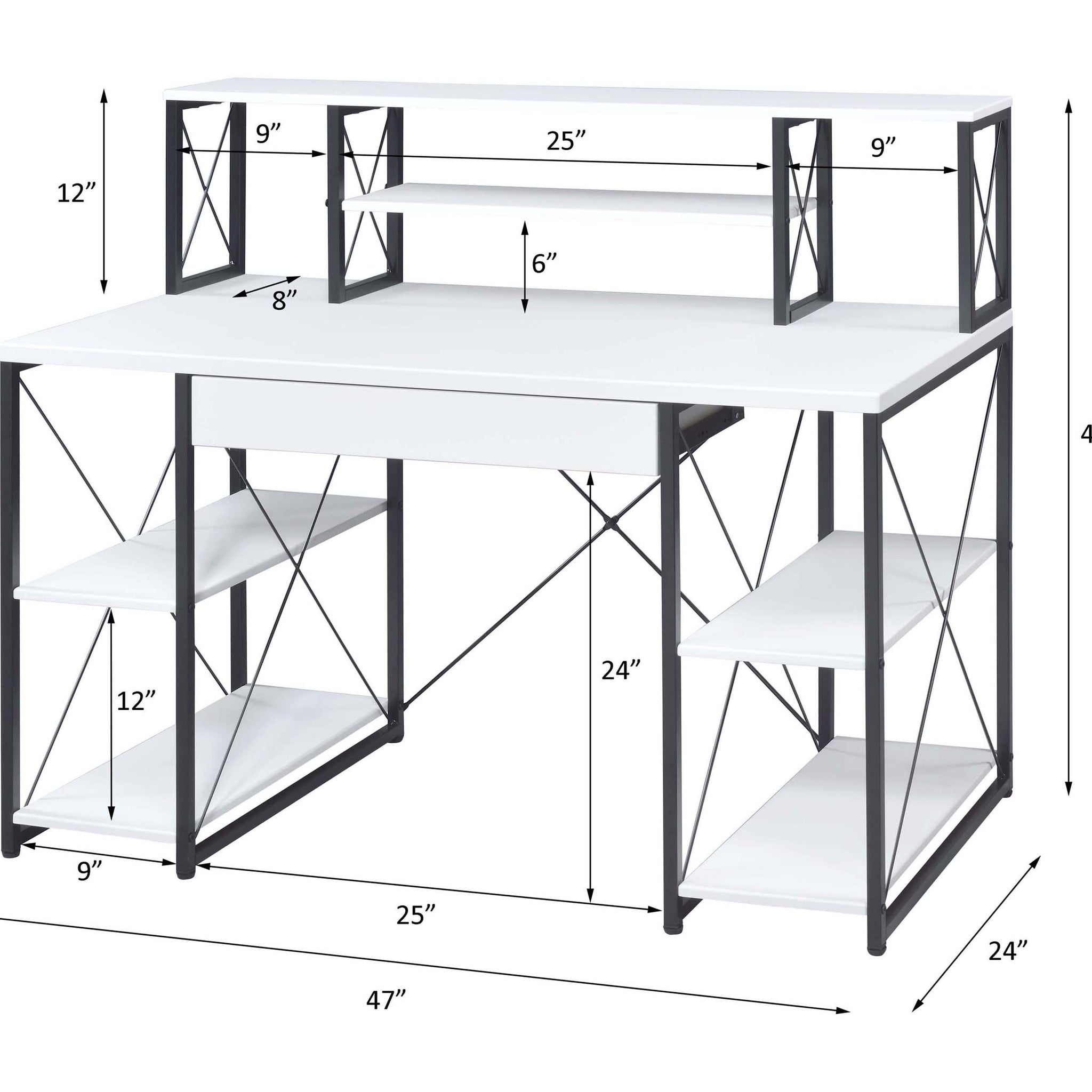 Amiel All Purpose White Finish Writing Desk White Synthetic Wood