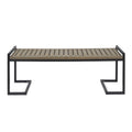 Hopkins Industrial Wood And Metal Bench Grey Acacia Wood