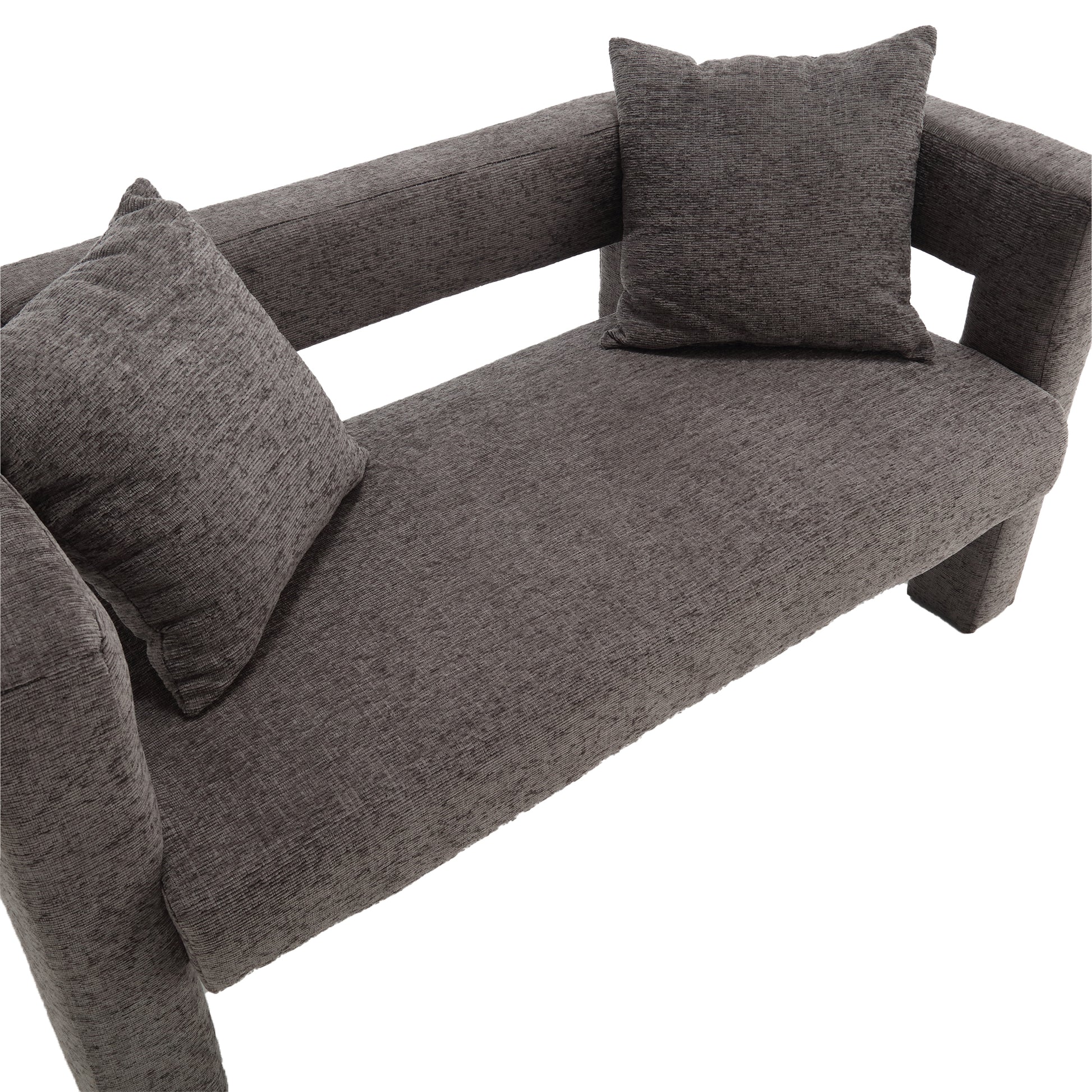 Coolmore Modern Chenille Loveseat Sofacomfy Upholstered 2 Seater Sofa, Small Loveseat Accent Couch For Living Bedroom Leisure Areas Gray Gray Primary Living Space Foam Chenille