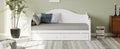 Twin Size Wood Daybed With 2 Storage Drawers ,Wooden Sofa Bed With Handrail For Living Room Bedroom, White Box Spring Not Required Twin White Wood Bedroom Wood