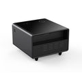 Modern Smart Side Table With Built In Fridge, Wireless Charging, Temperature Control, Power Socket, Usb Ports, Outlet Protection, Induction Light, Black Black Built In Outlets Or Usb Standing Desk Converter Primary Living Space Luxury,Modern Freestanding