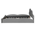 Queen Size Cloud Shaped Headboard Upholstered Platform Bed With Rounded Footboard And Pocket, Gray Queen Gray Velvet