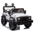 Licensed 2015 Land Rover Defender 90,24V Kids Ride On Xxl Car W Parents Control,2Wd,Four Wheel Suspension,Bluetooth,Mp3,Music,Power Display,Led Lights,Speeds 1.86 3.11Mph For Kids 3 7. White Polypropylene