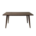 Wood Dining Table Brown Brown Rectangular Rubber Wood