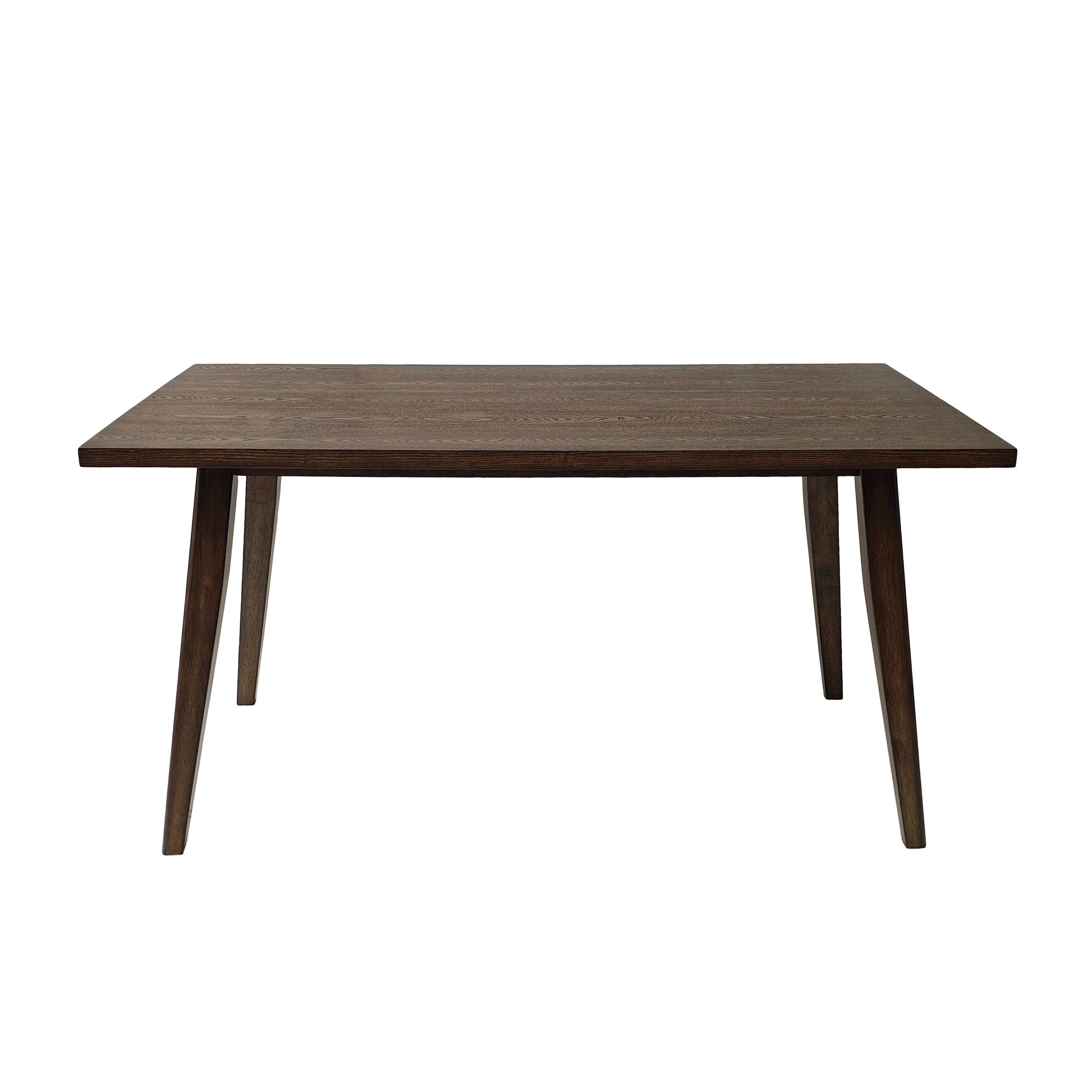 Wood Dining Table Brown Brown Rectangular Rubber Wood