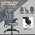 Homcom 6 Point Vibrating Massage Office Chair With Lumbar Heat Gray Gray Polyester