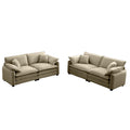 Modern Living Room Sofa Two Piece Set, Suitable For Living Room And Bedroom Sofa Set, Consists Of Two Pieces Of 2 Seater Sofa,Tan Corduroy Tan Corduroy 4 Seat