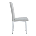 2 Piece Dining Chair, Modern Style Kitchen Upholstered High Back, Metal Leg Office Chair, Suitable For Dining Room, Office, Restaurant. Light Gray Pu