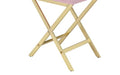Coleen Pink & Gold Finish Accent Table Gold,Pink Metal,Pvc