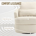 Coolmore Swivel Barrel Chair, Comfy Round Accent Sofa Chair For Living Room, 360 Degree Swivel Barrel Club Chair, Leisure Arm Chair For Nursery, Hotel, Bedroom, Office, Lounge Whiteteddy White Teddy