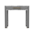 Light Gray Counter Height Table W Nested Table Dining Room Furniture Faux Marble Top Table Light Gray Gray Seats 4 Dining Room Contemporary,Modern,Transitional Rubberwood Rectangular Kitchen & Dining Tables Rectangular Faux Marble,Solid Wood