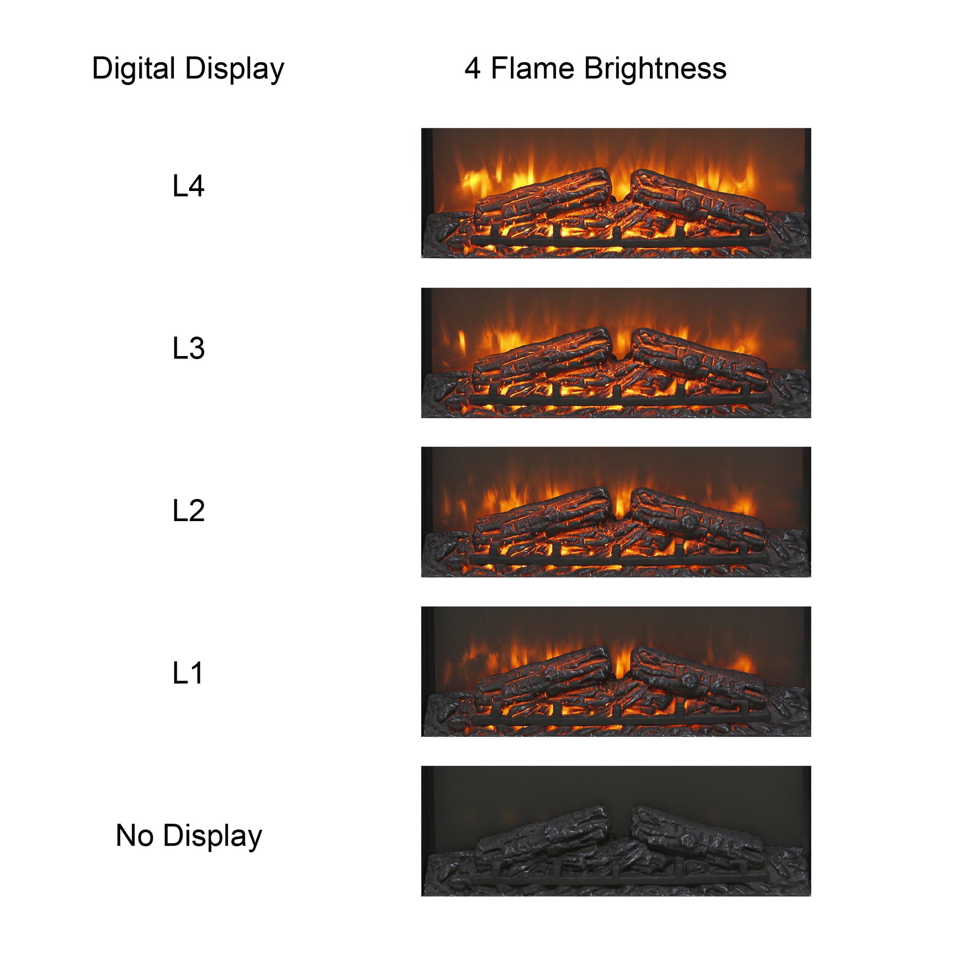 23 Inch Electric Fireplace Insert, Ultra Thin Heater With Log Set & Realistic Flame, Remote Control With Timer, Overheating Protection Powder Coated Electric Antique Black Vent Free Yes Insert Tempered Glass Sheet Metal Electric