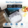 Countertop Ice Maker Machine, Fast Making 9 Ice Cubes In 6 Minutes, Self Cleaning With Scoop, Basket & Handle, 26.5Lbs 24Hrs, 2 Sizes Bullet Ice, Portable For Kitchen, Office, Party, Black Black