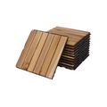 30 Pcs Interlocking Deck Tiles Striped Pattern, 12