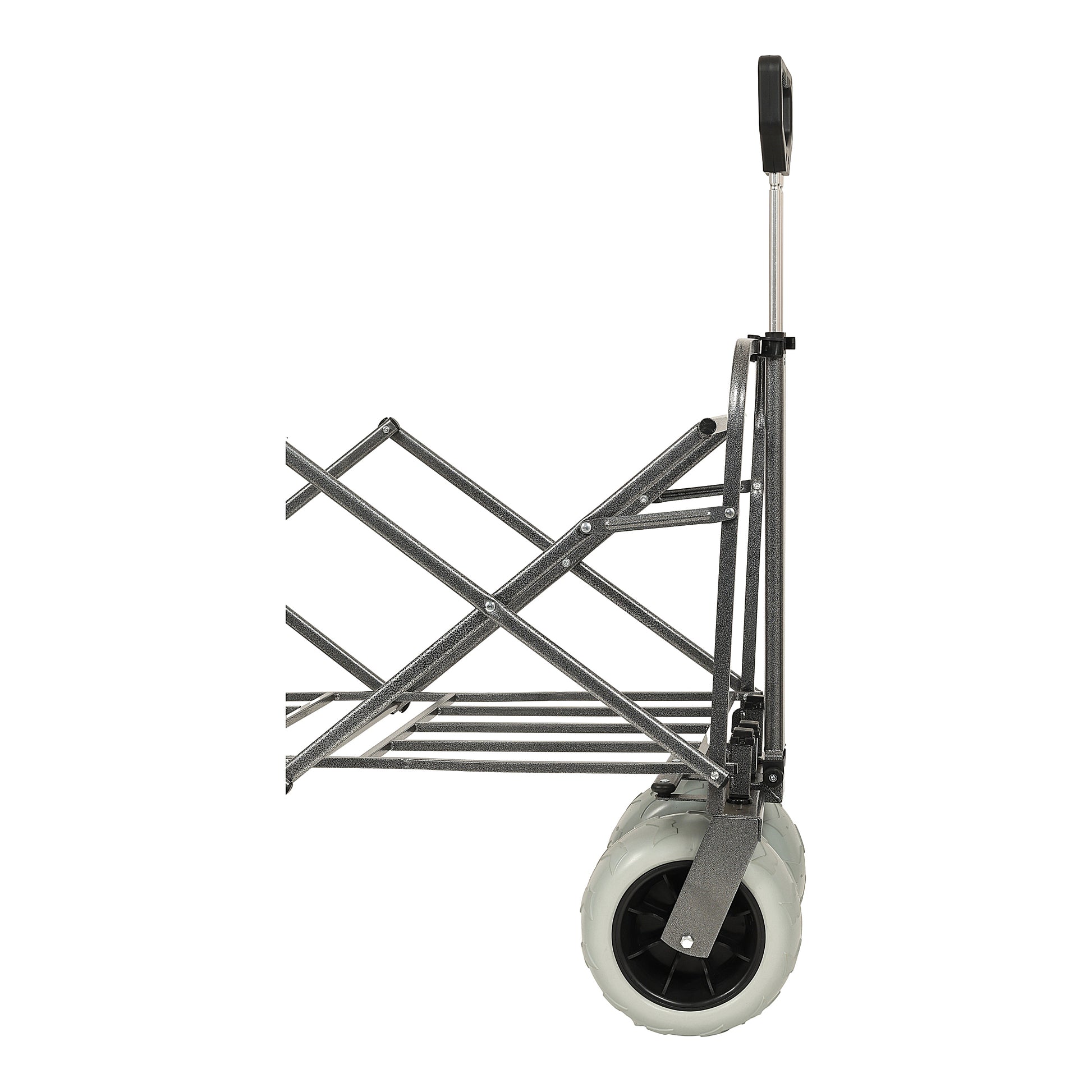 Fishing Cart With Rod Holders ,Beach Wagon With Big Wheels For Sand 500Lbs Capacity All Terrain Steel Frame Utility Cart With 9" Pneumatic Tires,Strap With Multiuse Bag ,Black Black Steel