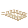 Full Size Bed Floor Bed With Safety Guardrails And Door For Kids, Natural Old Sku: W158090693 Full Natural Pine