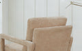 Mid Century Armchairaccent Chair With Chenille Armrest & Soft Cushion For Living Room, Bedroom, Home Office, Study, Beige Beige Foam Wood Fabric
