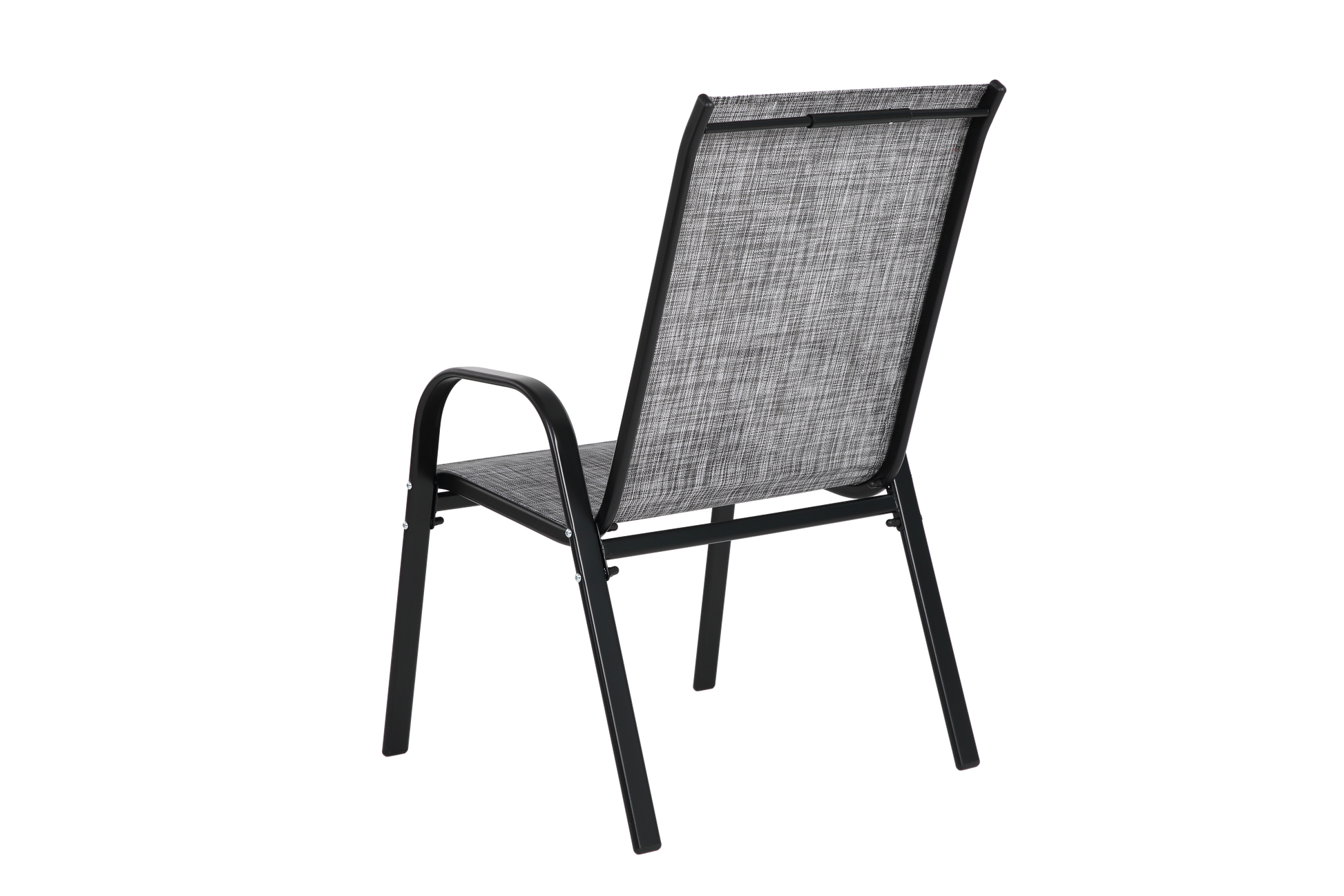 2 Piece Patio Chairs, Outdoor Camping Chairs Withtextilene Fabric, Set Of 2 Garden Chairs With Armrest High Backrest For Garden Patio Pool Beach Yard Space Saving Grey Grey Steel