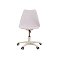 Armless Office Chair,Ergonomic Small Computer Desk Chair With Wheels,Adjustable Rolling Chair, Support Swivel Task Chair For Small Spaces Living Room,Bedroom White White Pu Office Rectangular Modern Handle Solid Back Polypropylene