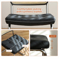 Dining Chairs Set Of 2, Fauex Leather Rattan Side Accent Chairs With Chrome Legs, Modern Mid Century Breuer Designed Chairs, Upholstered Dining Living Room Kitchen Chairs Black 2Pcs Black Faux