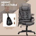 Homcom High Back Vibration Massage Office Chair With 6 Vibration Points, Heated Reclining Pu Leather Computer Chair With Armrest And Remote, Dark Brown Brown Pu