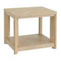 C Tan End Table Tan Solid Wood