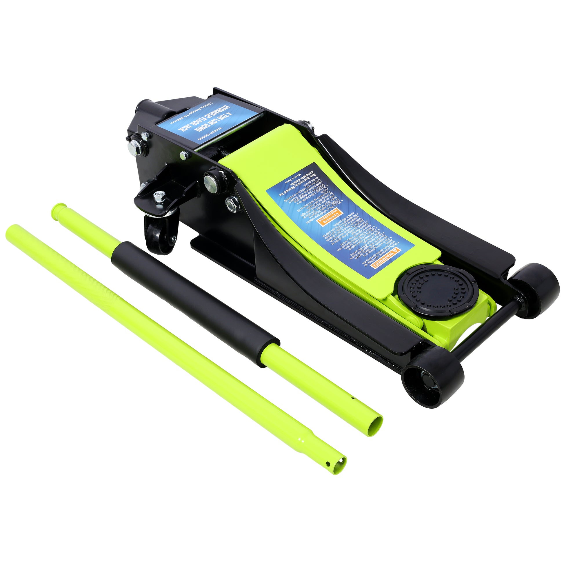 Low Profile Hydraulic Trolley Service Floor Jack, 4 Ton 8000 Lbs Capacity, Lifting Range 2.5" 20",Green Green Steel